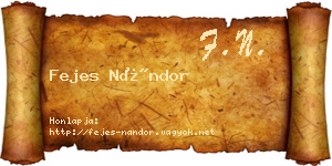Fejes Nándor névjegykártya