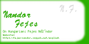 nandor fejes business card